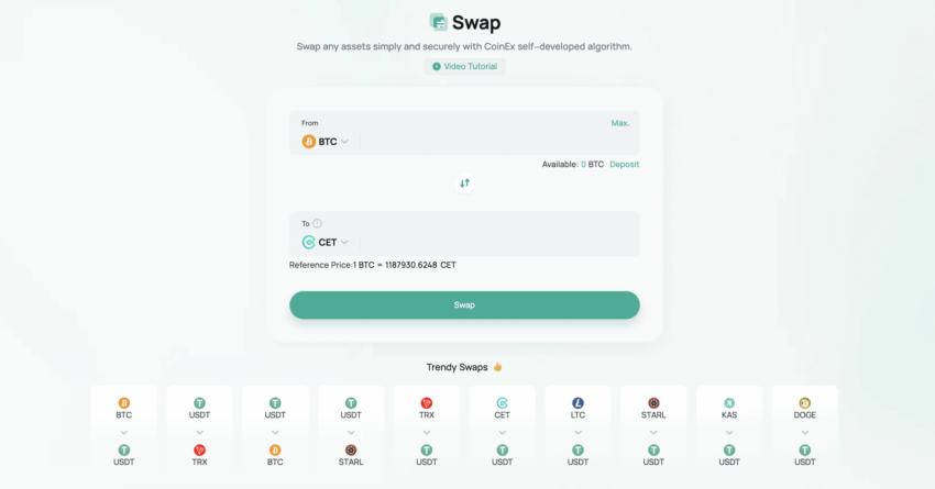 Crypto swap: CoinEx review