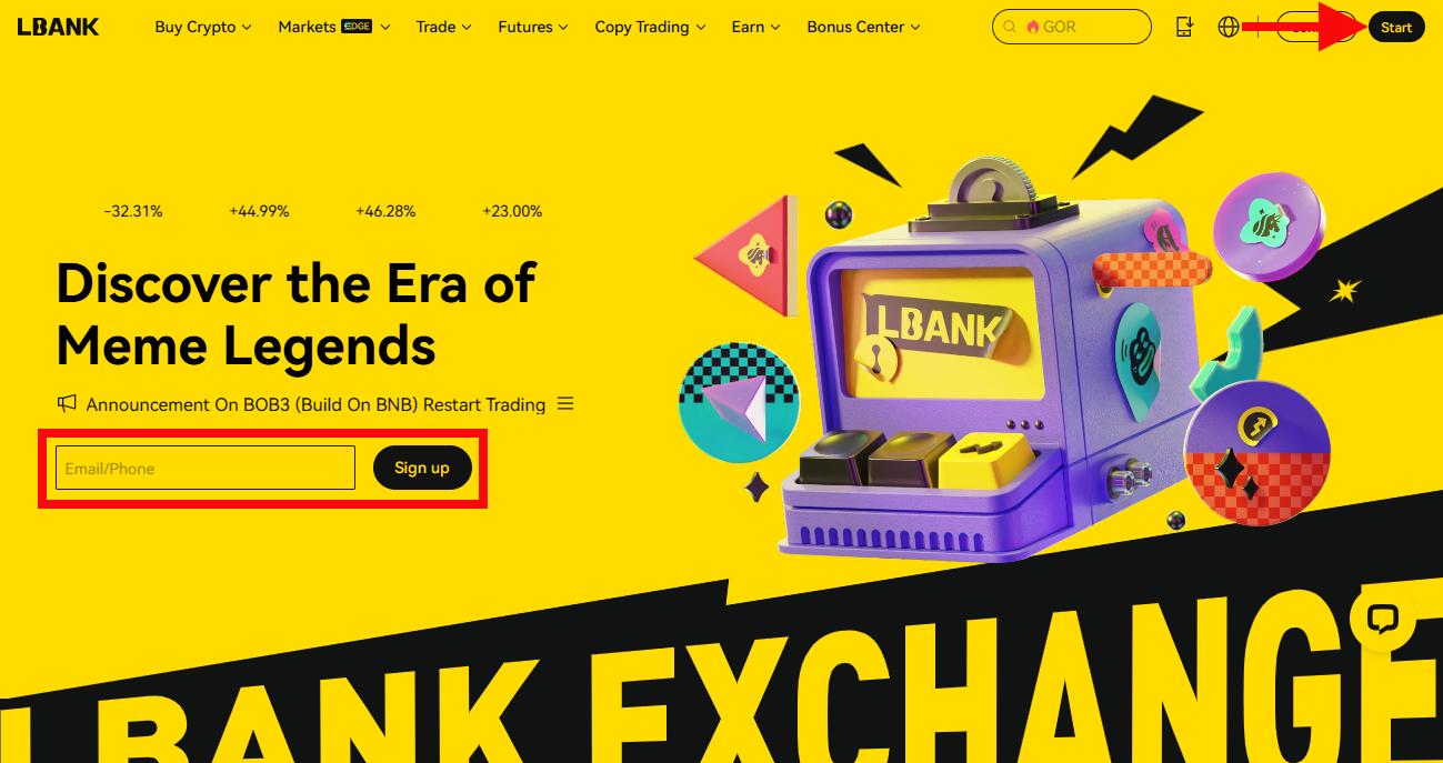 How to set up your LBank account - step 1