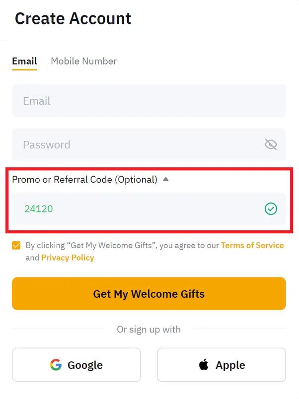 Create an account with Bybit exchange