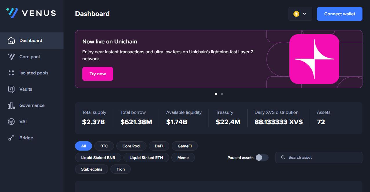 Dashboard: Venus app