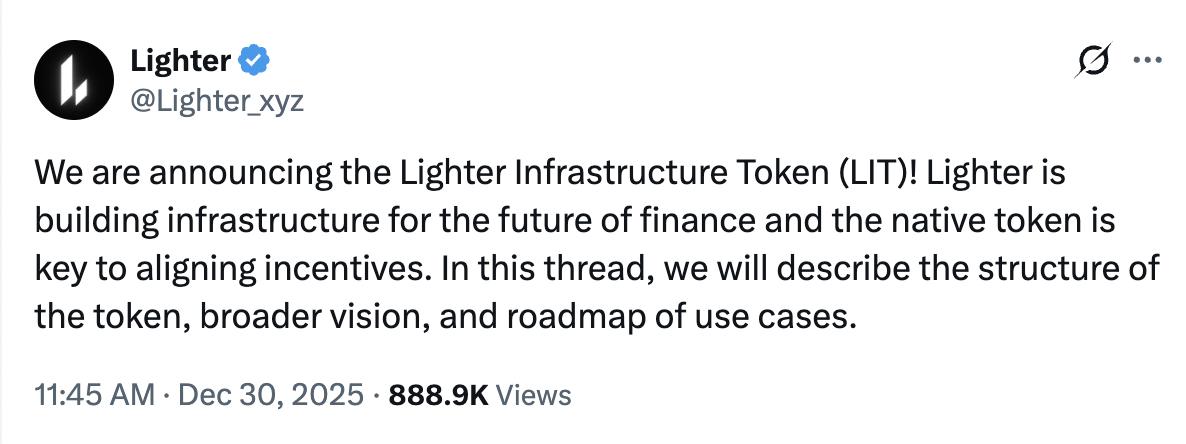 Lighter는 LIT 토큰을 출시하고, 수익의 50%를 생태계 개발에 투자합니다. Screenshot at Dec 31 10 04 11