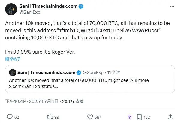 8萬枚BTC沉睡14年後被激活，真身是誰？會拋售嗎？