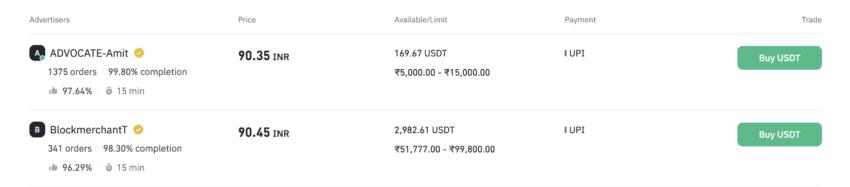 Binance P2P guide buying ads: Binance