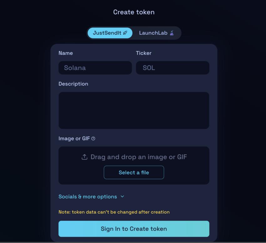 LaunchLab token creation method 1