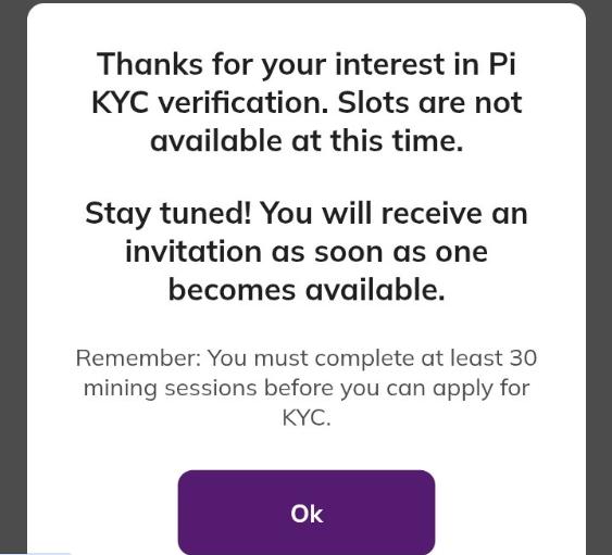 Screenshot of a Pioneer's KYC issue with Pi Network