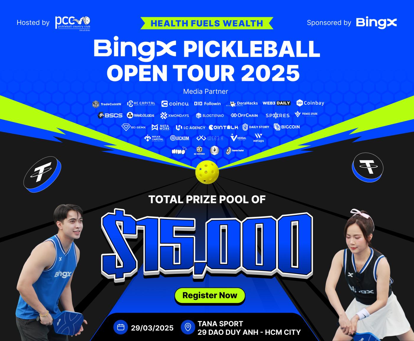 2025 年BingX Pickleball 公开巡回赛- 奖金池高达4 亿美元