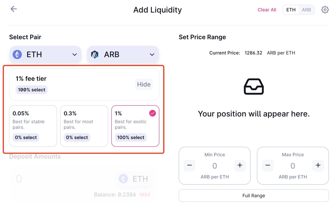 教程:如何在Uniswap V3添加ARB单币LP?