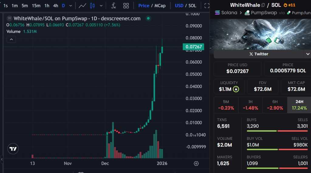 화이트웨일 일일 차트