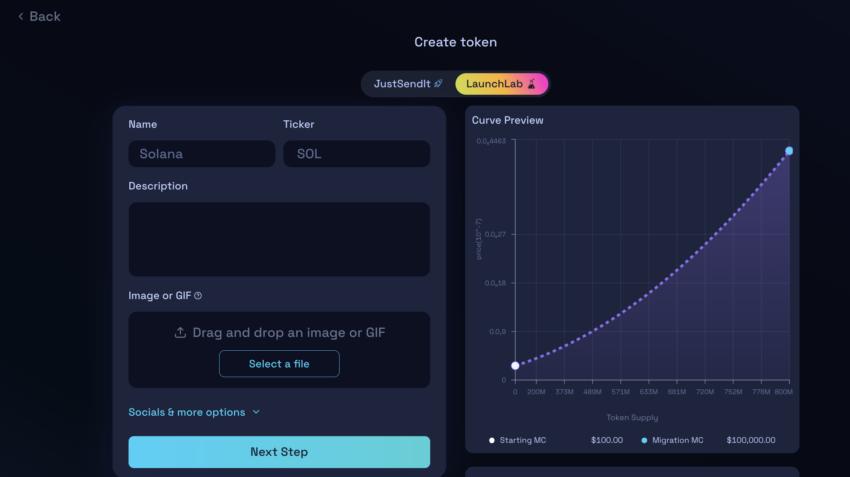 Token creation method two: LaunchLab