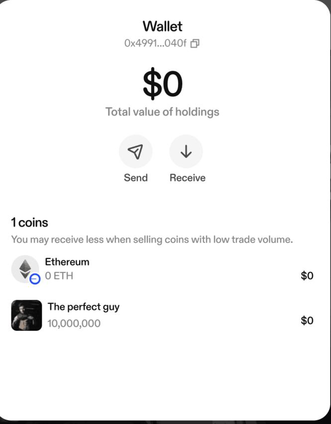 Personal Zora wallet