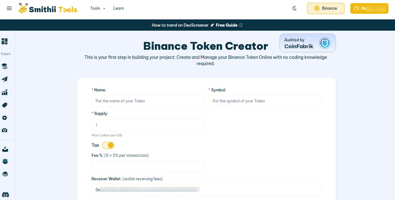 binance token creator