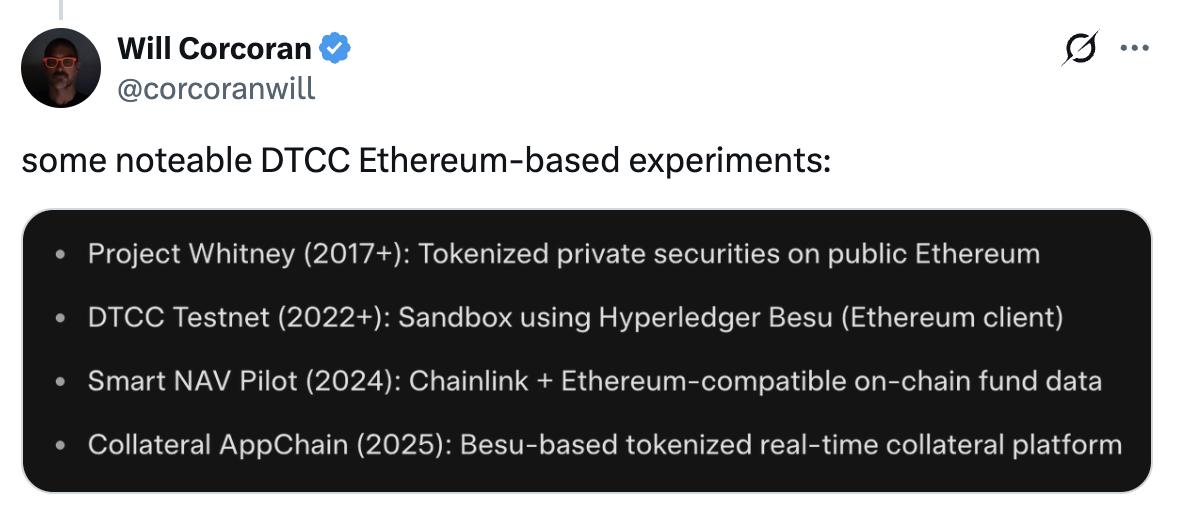 DTCC and Ethereum