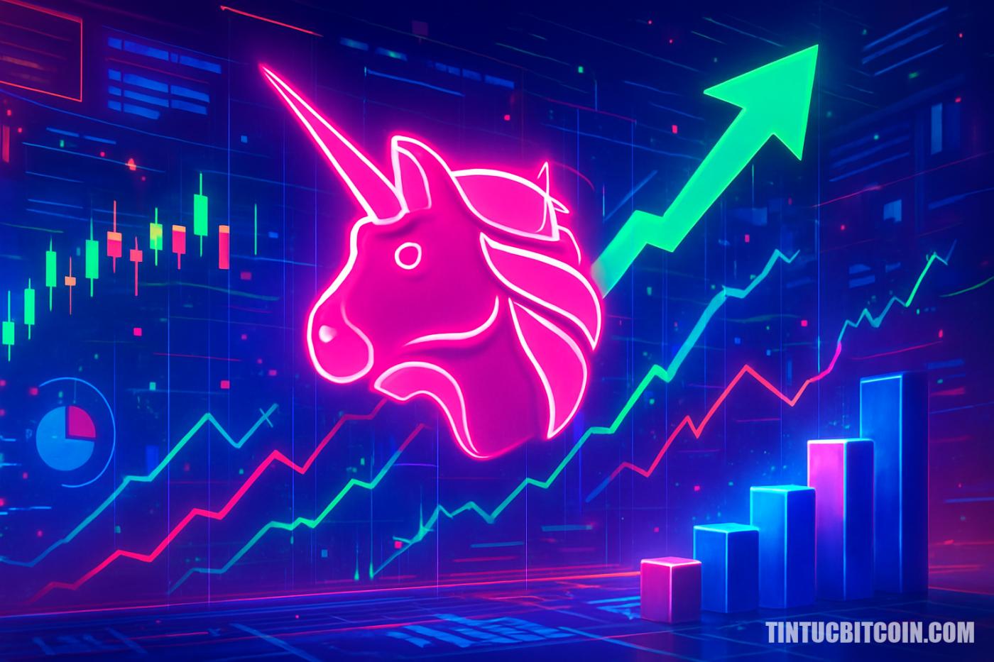 Bạn là chuyên gia SEO tiền điện tử. Dựa trên TIÊU ĐỀ GỐC = “Uniswap rallies 11% after 3 developments – Can UNI push higher?” hãy viết lại 1 tiêu đề Tiếng Việt tối đa 68 ký tự, bám sát ý CHÍNH quan trọng nhất trong nội dung gốc (được phép lược bỏ chi tiết phụ và đổi thứ tự các vế cho tự nhiên), không thêm dữ liệu hay chi tiết mới, dịch/viết lại thật tự nhiên. Nếu là câu hỏi thì giữ nguyên ý nghĩa câu hỏi và dấu “?”. Cố gắng xác định rõ tác nhân (Người…/Nhà đầu tư…/Công ty…/Cá voi… khi phù hợp), chọn 1 chủ thể trọng tâm thay vì liệt kê quá nhiều vế, giọng khách quan như báo tài chính, không khuyến nghị mua/bán. Ưu tiên cấu trúc [Tác nhân] + [Hành động mạnh] + [Bối cảnh giá/thời điểm/dự báo]. Chuẩn hóa số liệu theo chuẩn Việt Nam: dùng “,” cho thập phân, “.” cho hàng nghìn, bỏ phần thập phân nếu =0, rút gọn số chỉ còn 1 chữ số thập phân, đổi “$” thành USD (ví dụ: 100 USD), 1M → 1 triệu, 1B → 1 tỷ, 1T → 1 nghìn tỷ. Tự động đổi thời gian UTC → GMT+7 nếu xuất hiện(Ví dụ: 13:00 (UTC) sẽ chuyển đổi thành 20:00 (giờ VN)). Không dùng ngoặc kép trong tiêu đề, không tự tham chiếu, không ký tự thừa, tránh giật tít, tối ưu cho AI Search (Google AI Overview, SGE, Featured Snippet, PAA, Perplexity, ChatGPT Search).