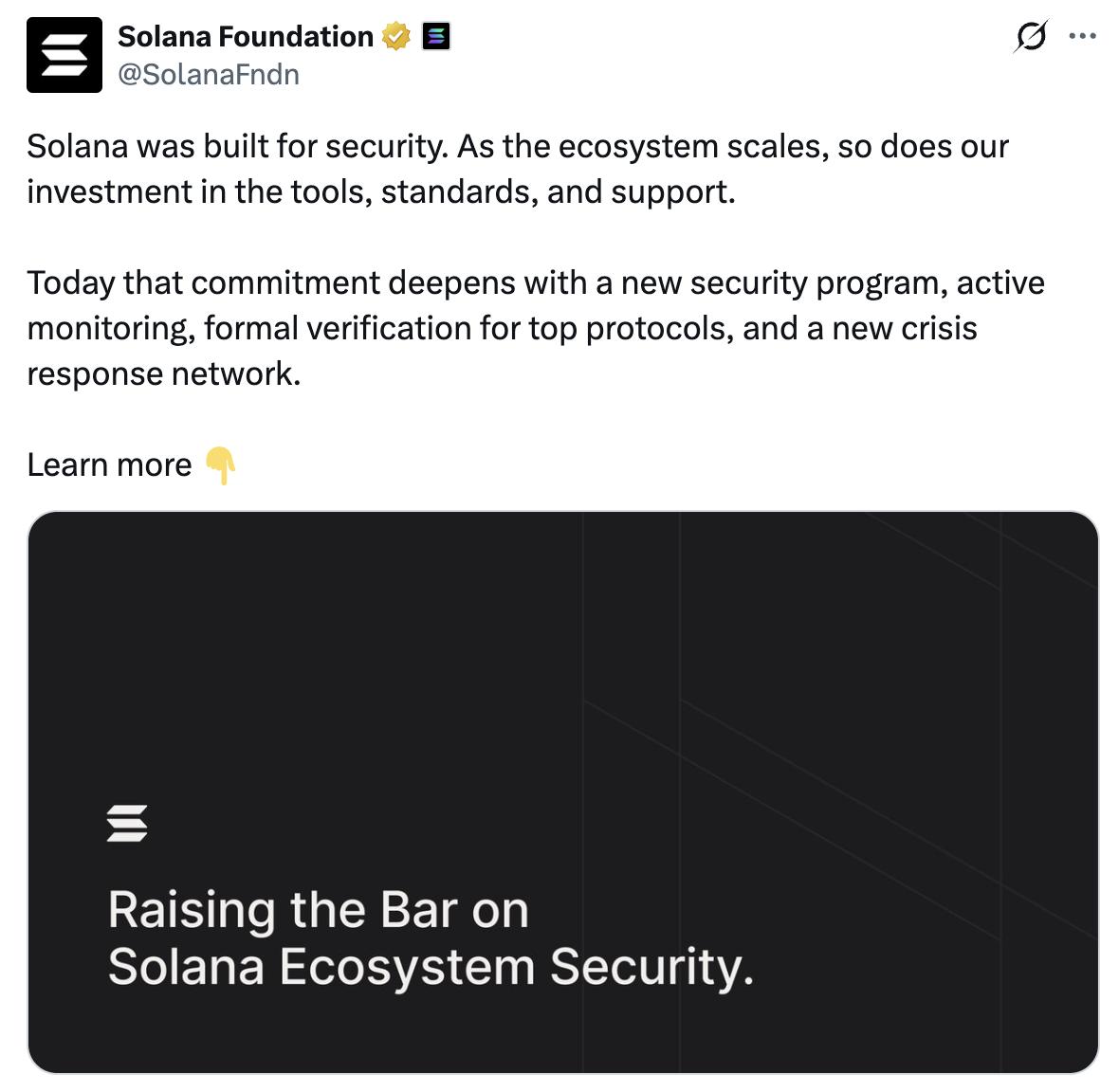 솔라나 재단, 생태계 보안 강화를 위한 STRIDE 프로젝트 착수. Screenshot at Apr 07 17 39 47