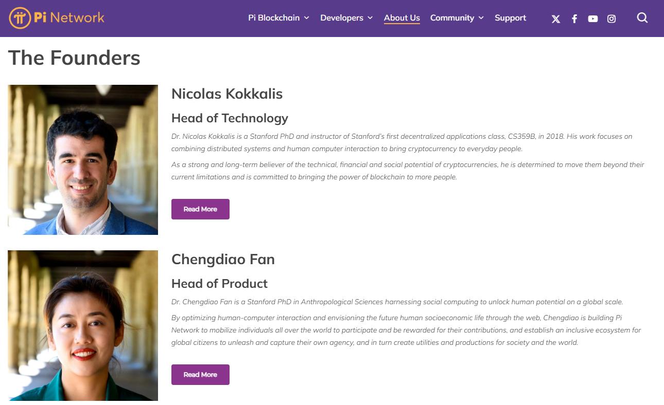 Founders of the Pi Network project. Source: Minepi.com