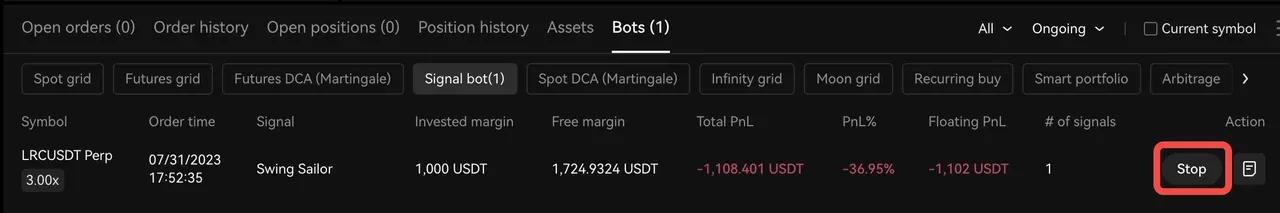 4. Dừng Bot tín hiệu