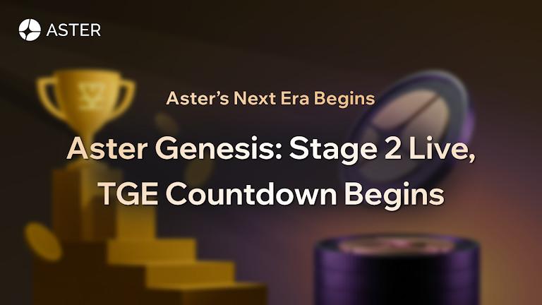 Aster, a decentralized perpetuals exchange known for its privacy-focused trading infrastructure, has officially launched Aster Genesis: Stage 2, its airdrop points campaign, just as it confirms the long-anticipated date for its Token Generation Event (TGE).The Stage 1 campaign saw 527,224 unique wallets amassing over $37.7B in trading volume across 20 weeks, signaling strong traction in the emerging decentralized exchange (DEX) space. In just a few months since Stage 1, Aster has grabbed nearly 20% of the entire perpetual DEX market share in terms of monthly trading volume.“Stage 1 sent a clear message: traders want more than access - they want speed, composability, privacy, and capital that keeps working,” said Leonard, CEO of Aster. “Aster is pioneering a new category - where users can earn yield from liquid staking tokens such as asBNB or stablecoins like USDF, while simultaneously leveraging these yield-generating assets as liquid collateral for perpetuals trading on Aster. This unlocks a whole new level of capital efficiency for all traders.”Unveiling a new vision for Aster Genesis: Stage 2Aster Genesis: Stage 2 introduces a new points system with updated eligibility metrics, as well as higher transparency, shaped directly by community feedback from Stage 1.Traders accumulate points through metrics such as trading volume, position holding time, referral activities, team boosts, using Aster’s asBNB and USDF as margin, and on every profit or loss realized during the event. Stage 2 kicks off immediately, setting the stage for token distribution in Q4 2025.“Stage 2 tightens the link between engagement and reward ahead of TGE,” said Leonard. “Shaped by user feedback, the new rules prioritize fairness and incentivize authentic user engagement so that every trader can participate on a level field and build toward the airdrop.”Over 50% of ASTER’s total token supply has been earmarked for community airdrops, and 8.8% (704,000,000 ASTER) will be unlocked immediately upon TGE for eligible participants who have earned Rh or Au points from Aster’s points programs. In addition, users who received Aster Gems allocations from community and partner initiatives, and those who traded on Aster Pro and earned loyalty points after Stage 1 ended, will also be eligible.Any unclaimed ASTER tokens will be redirected back to the ‘Airdrop’ allocation for future community rewards.Road to TGE: Platform, products, and milestonesSince Spectra, Aster has advanced its vision for privacy-first trading, introducing Hidden Orders and unveiling Aster L1 Chain as a foundation for private, non-custodial execution, and bringing traditional equity exposure on-chain with 24/7 stock perpetuals. It has also recently launched Spot markets, making Aster a one-stop destination for all on-chain trading needs.Together, these milestones set the foundation as the exchange moves toward its token generation event (TGE) set for September 17th, 2025.Long-term success is paramount for the ASTER airdropThe Aster token (ASTER) is expected to list on major exchanges, including Aster’s spot markets, with coordinated launch promotions to follow closely.“The ASTER community airdrop is scheduled to take place on the day of TGE,” said Leonard. “We’ve heard comparisons to recent, high-engagement airdrops from competing projects, but our primary focus is signal over spectacle. Authentic participation across Stages 0 and 1 is what this design seeks to reward - generously and fairly - at TGE.”“With the issuance of ASTER, we are opening the door to the next phase of ecosystem growth and decentralized governance,” said Leonard.Capturing the winds of changeWith the imminent launch of ASTER, Aster is poised to compete with decentralized heavyweights such as Hyperliquid and challenge centralized venues like Binance and Coinbase - anchored by a clear focus on trader protection and capital efficiency.“Our next leg of growth will come from distribution. Aster will form the liquidity layer behind apps that people already use: an open, capital-efficient platform that partners with wallets and DEXs like PancakeSwap, Trust Wallet, SafePal, or emerging platforms like Four.meme and more. Our goal is simple: compound liquidity across partners so on-chain markets feel invisible, instant, and always on,” said Leonard.At the time of writing, Aster has garnered over $350M in total value locked (TVL) across seven EVM chains and Solana, with an annualized fee run-rate above $30 million - reflecting an 87.5% year-to-date growth in 2025.About AsterAster is a next-generation decentralized exchange offering both Perpetual and Spot trading, designed as a one-stop onchain venue for global crypto traders. It features MEV-free, one-click execution in Simple Mode. Pro Mode adds 24/7 stock perpetuals, Hidden Orders, and grid trading, available across BNB Chain, Ethereum, Solana, and Arbitrum. Its unique edge lies in the ability to use liquid-staking tokens (asBNB) or yield-generating stablecoins (USDF) as collateral, unlocking unparalleled capital efficiency. Powered by Aster Chain, a high-performance and privacy-focused L1, and backed by YZi Labs, Aster is building the future of DeFi: fast, flexible, and community-first.Learn more at the Aster official website, or connect with Aster on the official X account.Disclaimer:The information provided in this article is intended for informational purposes only and does not constitute investment advice, endorsement, analysis, or recommendations with respect to any financial instruments, investments, or issuers. This article may contain forward-looking statements which are by nature subject to risks and uncertainties. Investment in cryptocurrency and DeFi projects involves substantial risk, including the risk of complete loss. This article does not take into account the investment objectives, financial situation, or specific needs of any particular person and each individual is urged to consult their legal and financial advisors before making any investment decisions.