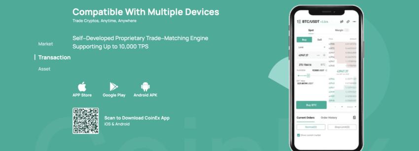 CoinEx review and mobile apps