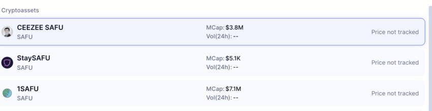 SAFU启发的代币出现:CoinMarketCap