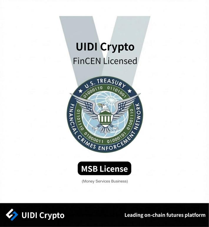 UIDI Crypto獲得美國金融犯罪執法網絡（FinCEN）貨幣服務企業（MSB）認證，全球註冊用戶突破100萬——引領去中心化期貨交易邁入合規與規模化的新時代。
