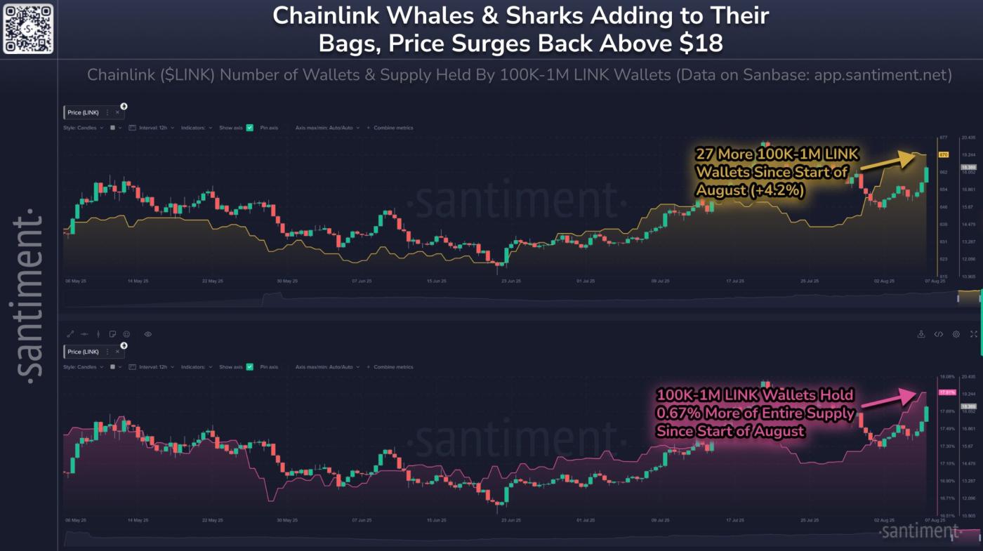 On-chain LINK data. Source: Santiment