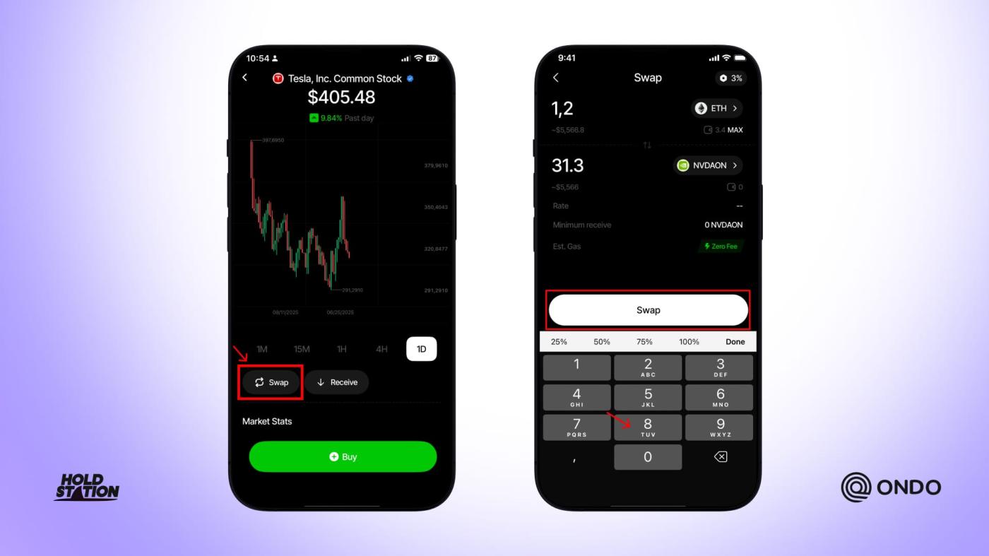 Guide to buy tokenized stocks from A to Z on Holdstation wallet