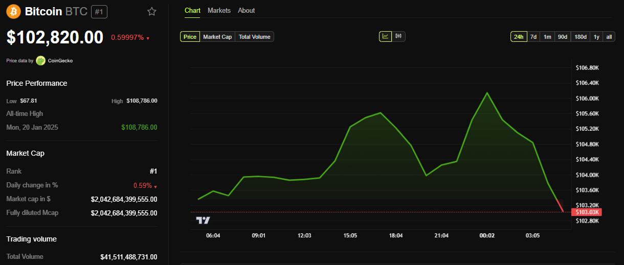 Bitcoin (BTC) Price Performance