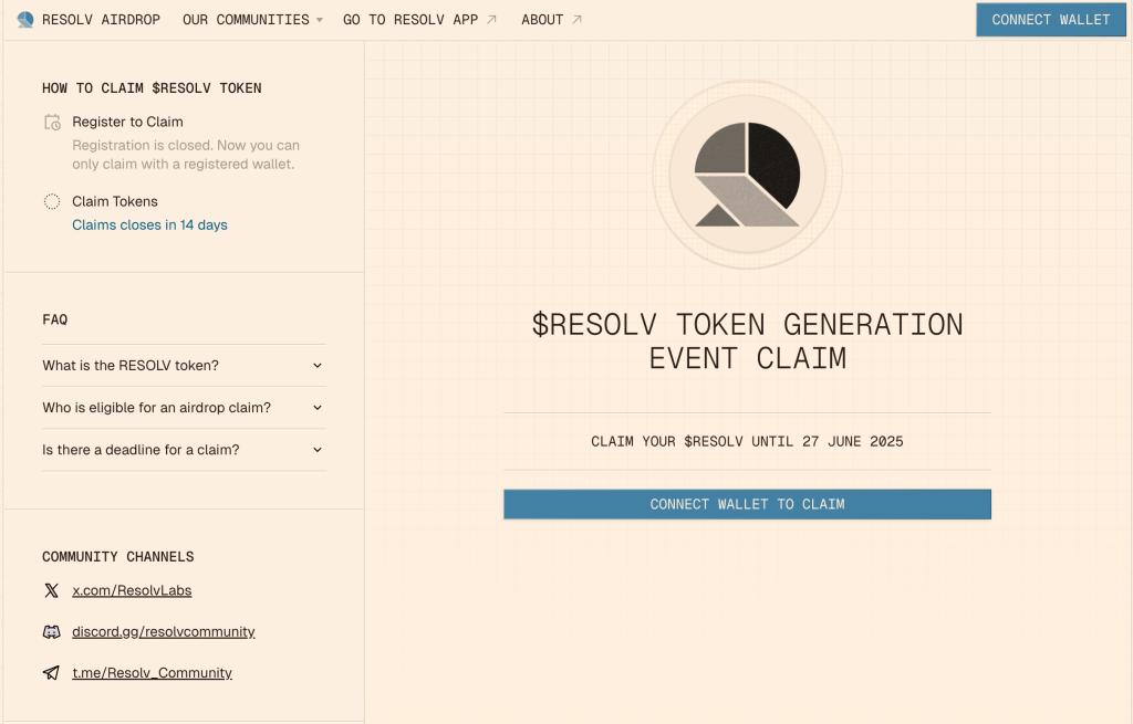 resolv-labs-giao diện thả hàng