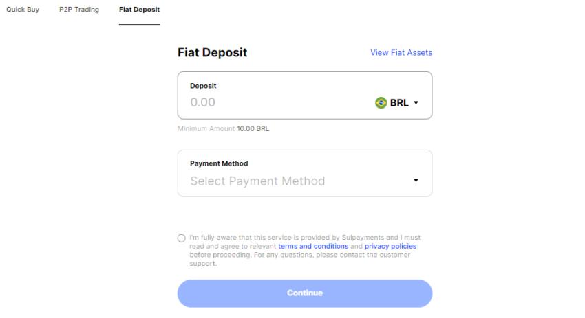 tiền gửi fiat bingx