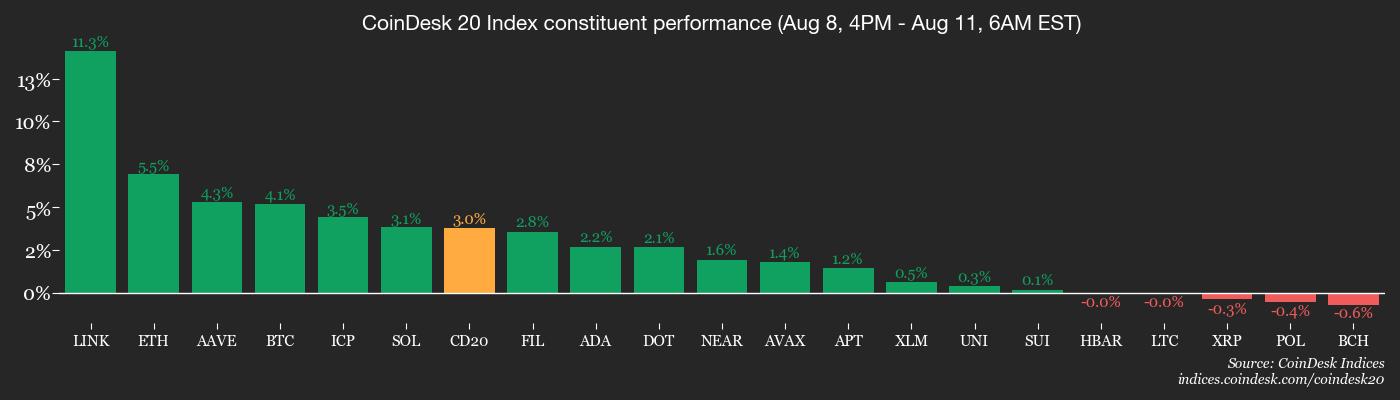 CoinDesk 20 members’ performance