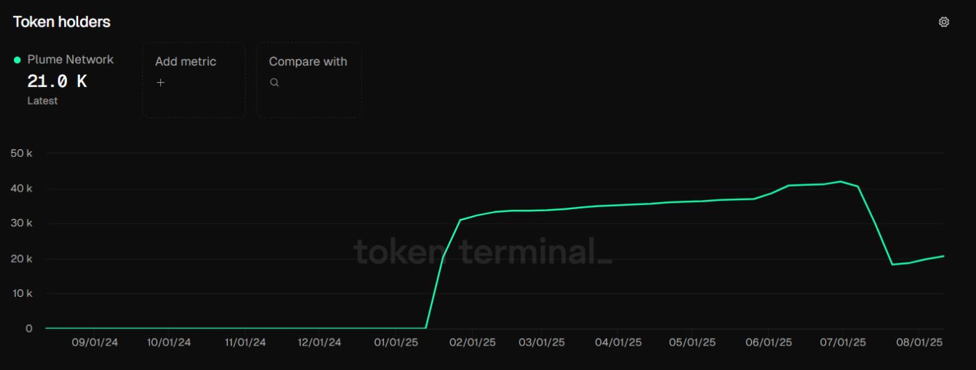 PLUME代币持有者。来源：Token Terminal。