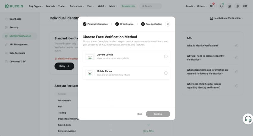 Finalize facial verification kucoin