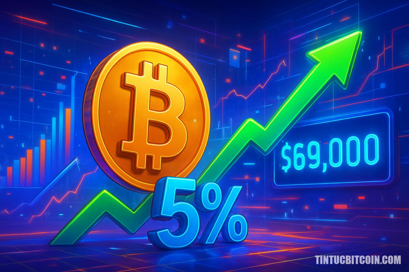 Thị trường crypto tăng 5% trong 24 giờ, Bitcoin vượt 69.000 USD