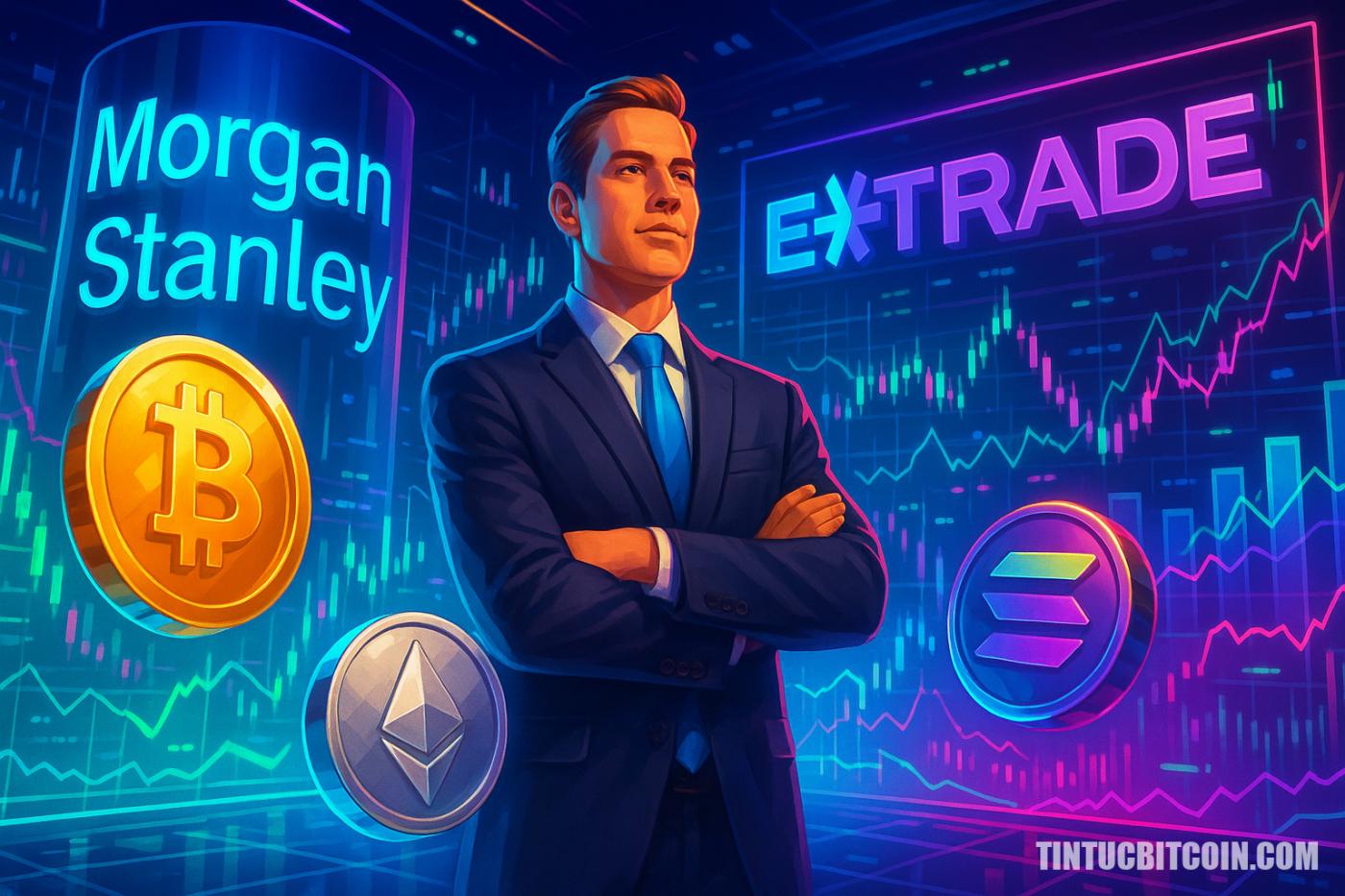 Morgan Stanley mở rộng crypto: E*Trade thêm Bitcoin, Ether, Solana