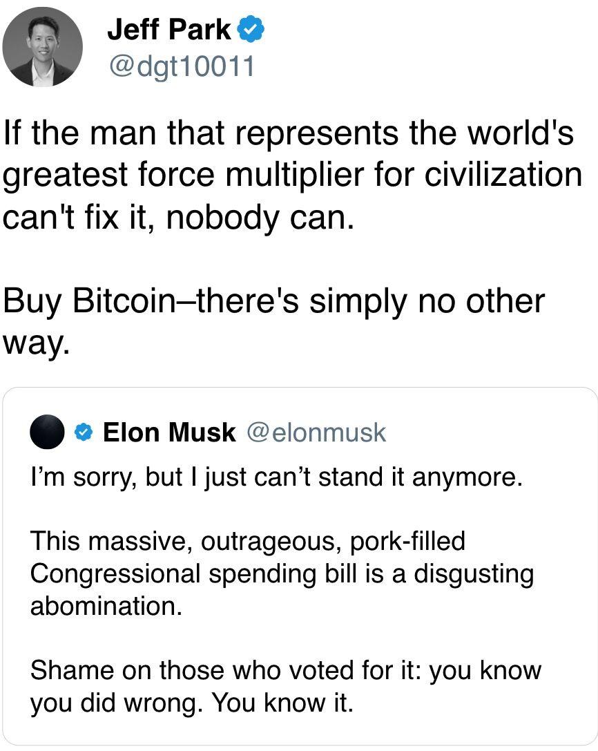 Buy Bitcoin–there's simply no other way.