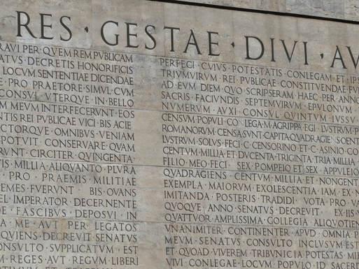 HOCW57: Res Gestae Divi Augusti ("The autobiography of the divine  Augustus"). 14 AD (?). - EMILY HAUSER