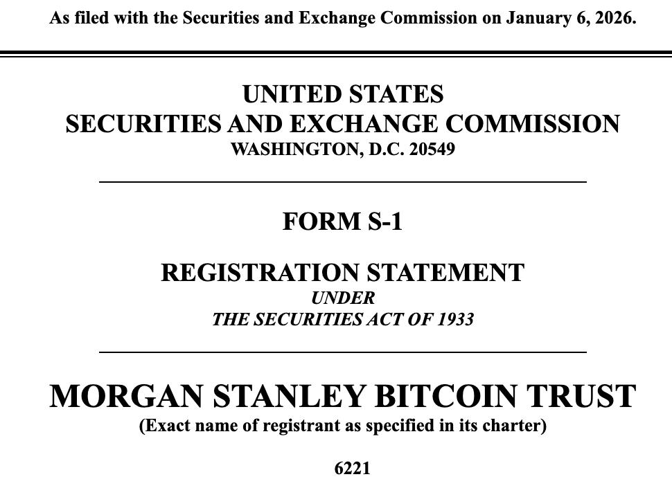 Morgan Stanley Bitcoin Trust SEC filing