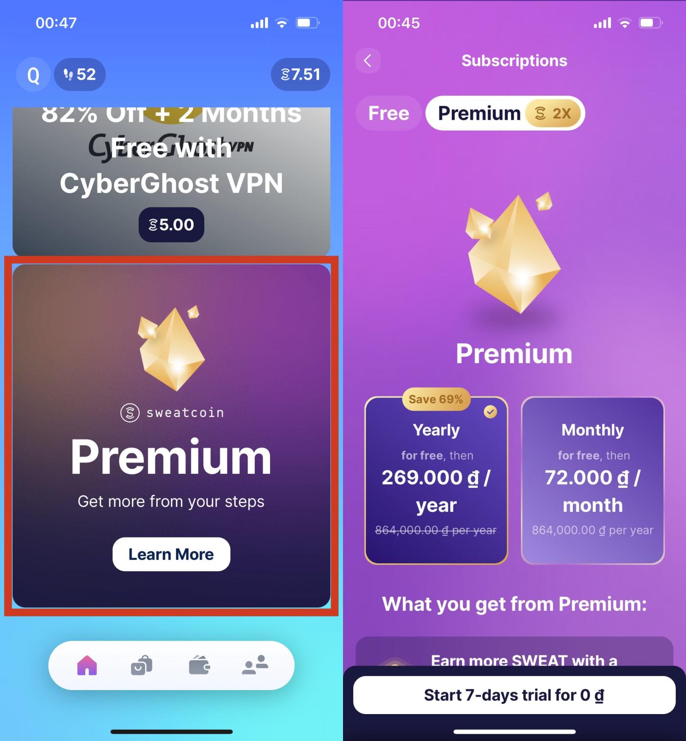 Premium package to increase Sweat Cap (not recommended)