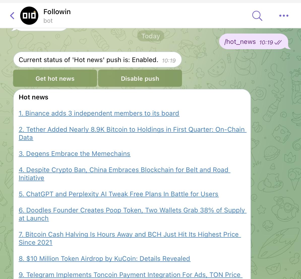 完整指南：如何使用Followin Telegram 机器人