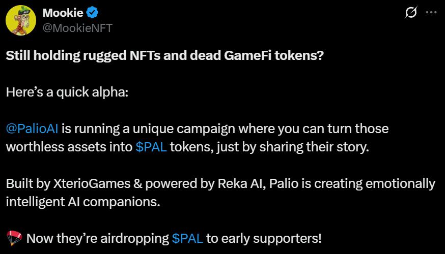 Đợt airdrop AI "đẩy miệng" đầu tiên trên chuỗi! Câu chuyện của bạn đáng giá bao nhiêu $PAL?