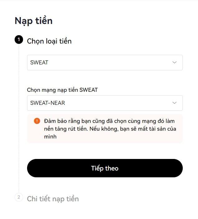 Select currency and recharge network