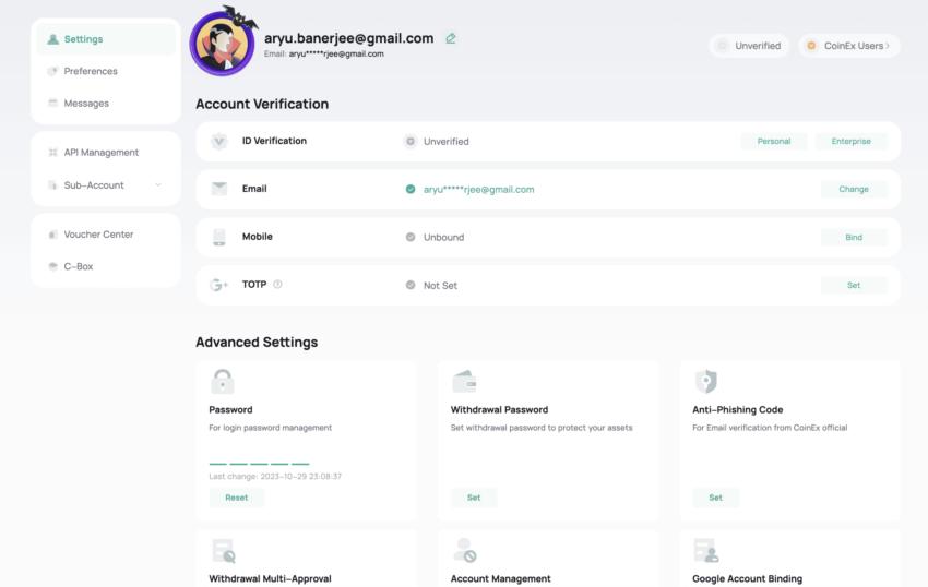 coinex profile