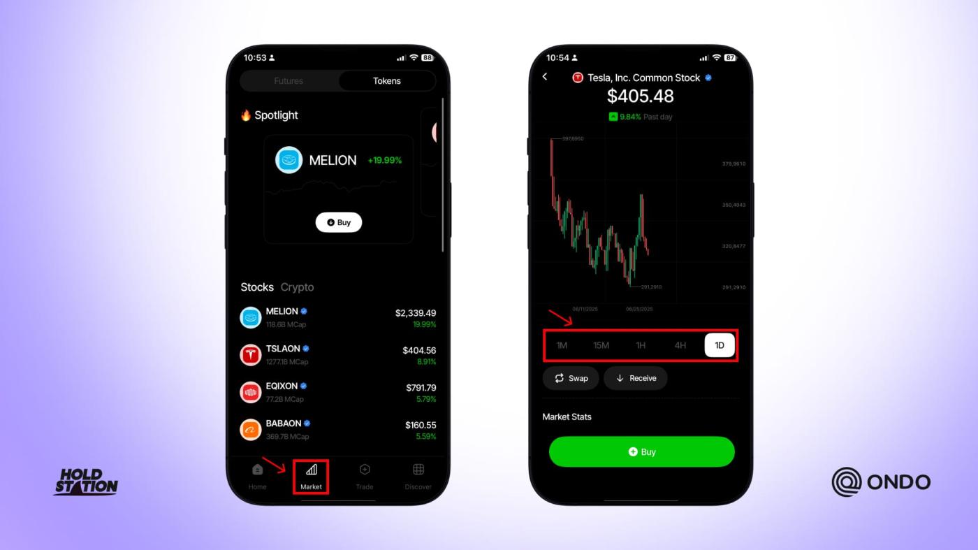 Guide to buy tokenized stocks from A to Z on Holdstation wallet