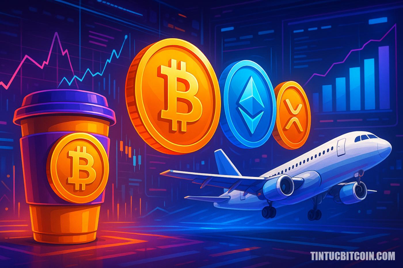 Từ cafe tới hãng bay: Công ty nào chấp nhận Bitcoin/Ether/XRP 2025?
