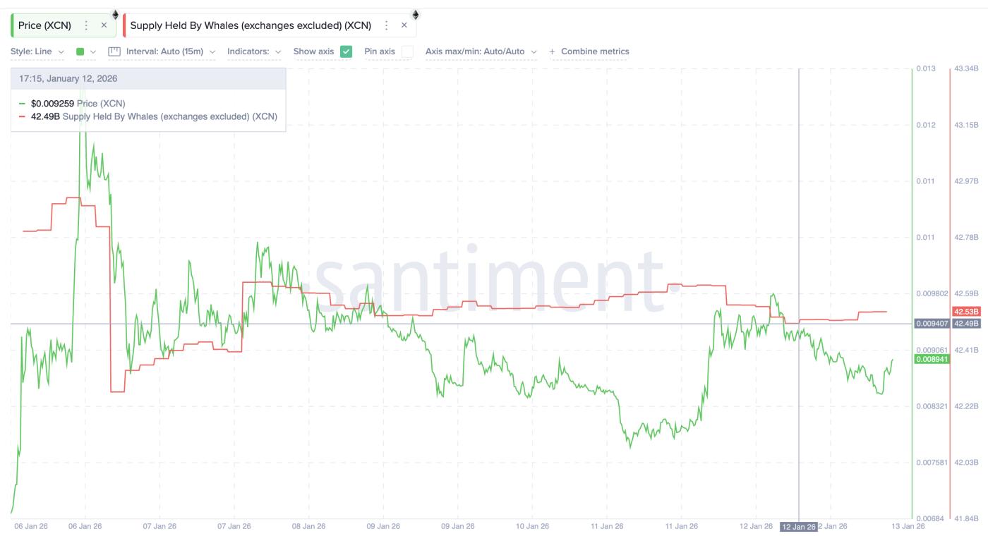 고래들이 XCN을 재축적하고 있습니다