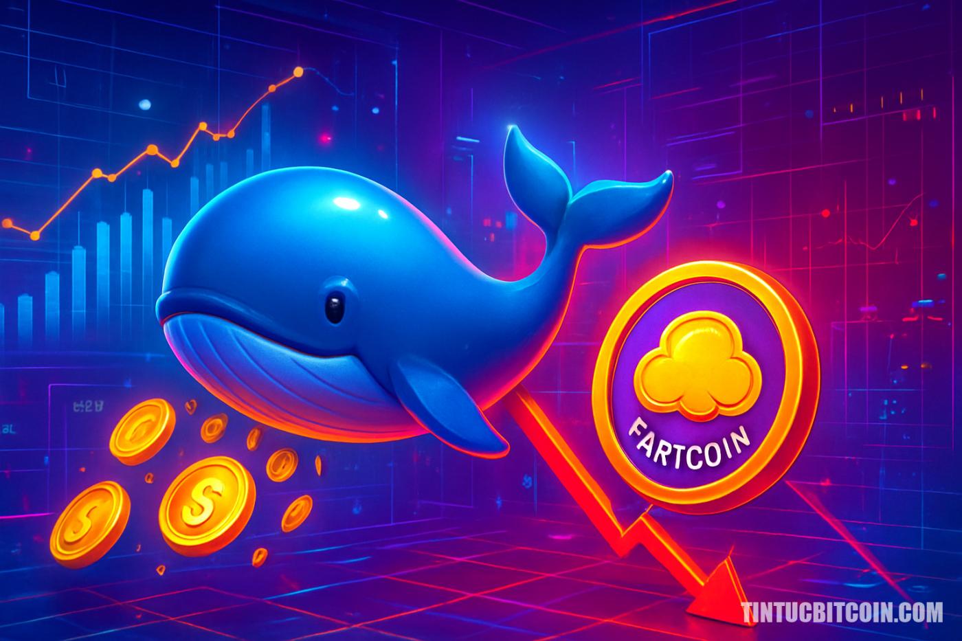 Cá voi bán tháo 64,8 triệu USD kéo giá FARTCOIN lao dốc