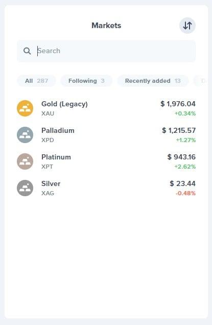 uphold precious metals