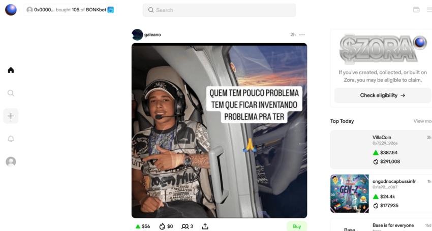 Zora interface: Zora